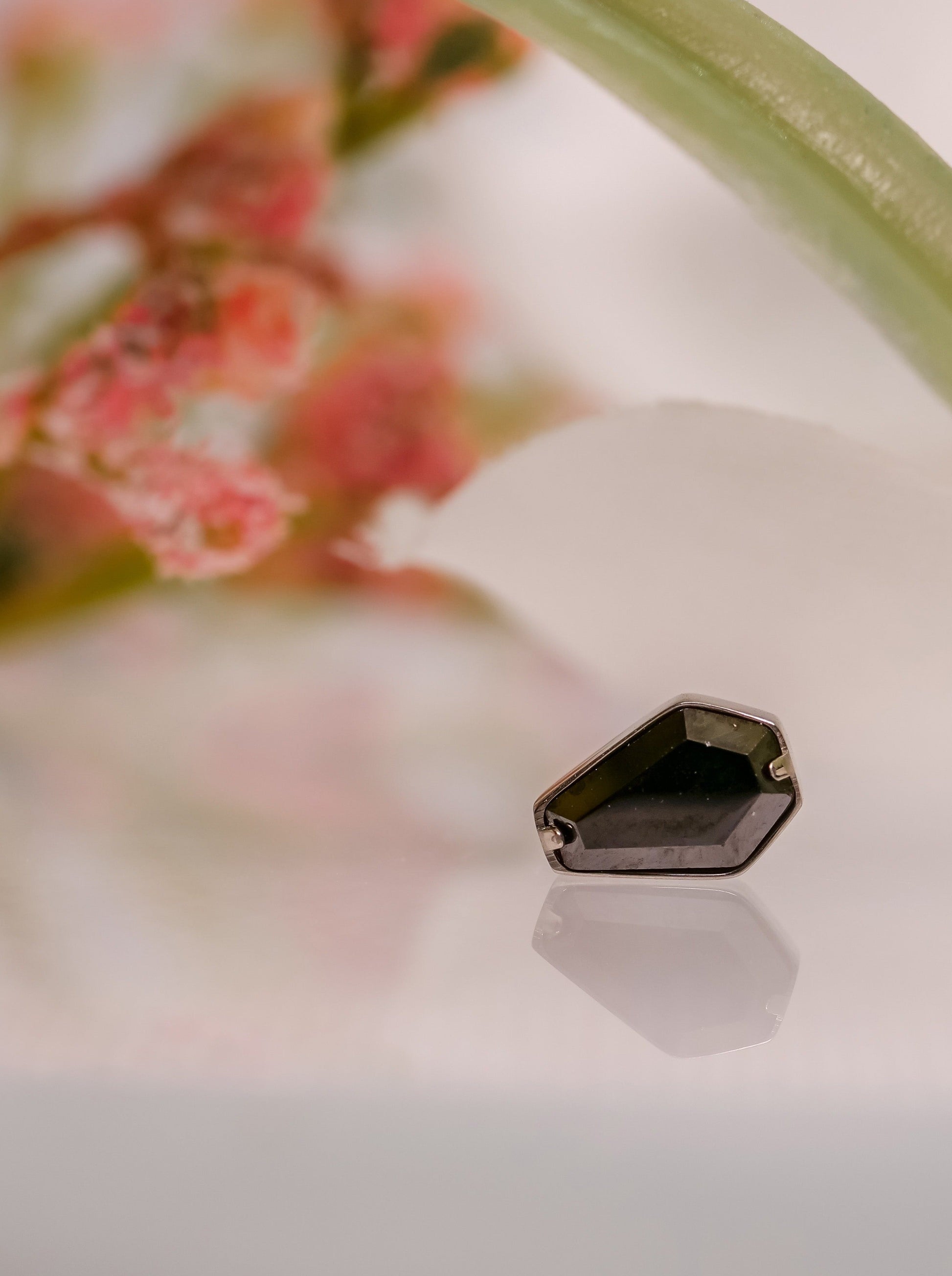Black Coffin Threadless End by Invictus Body Jewelry