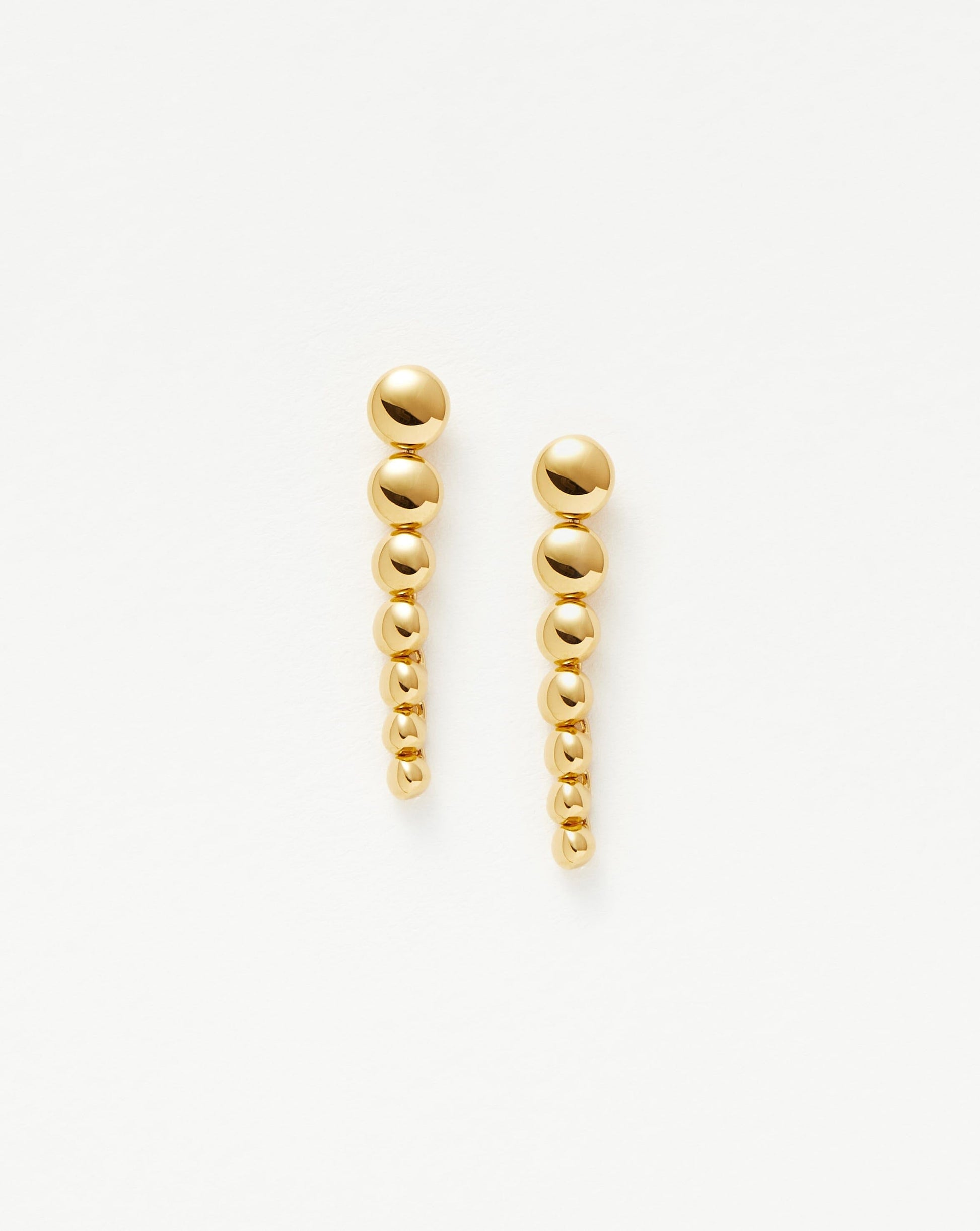 Articulated Beaded Drop Stud Earrings | 18ct Gold Plated Vermeil