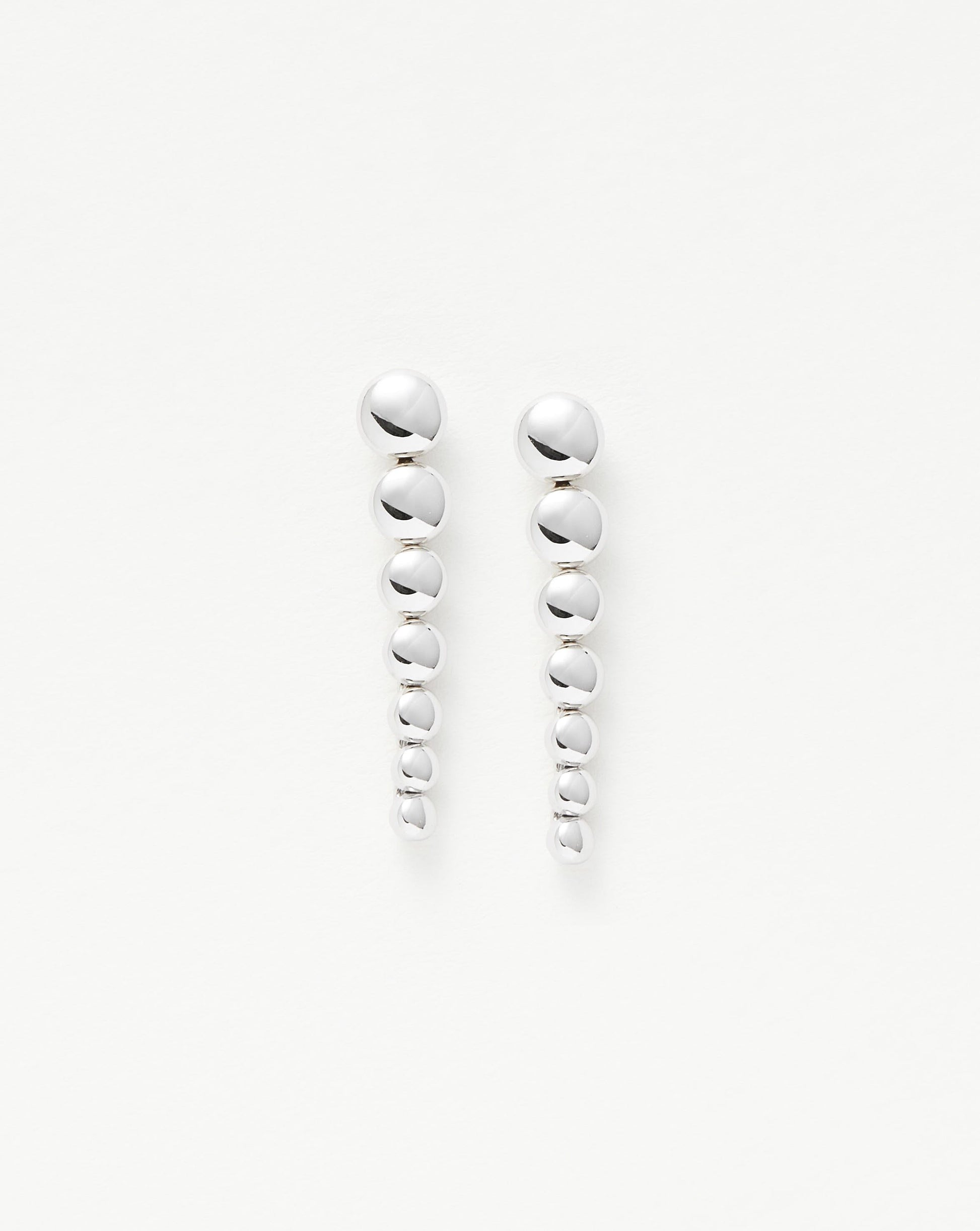 Articulated Beaded Drop Stud Earrings | Sterling Silver