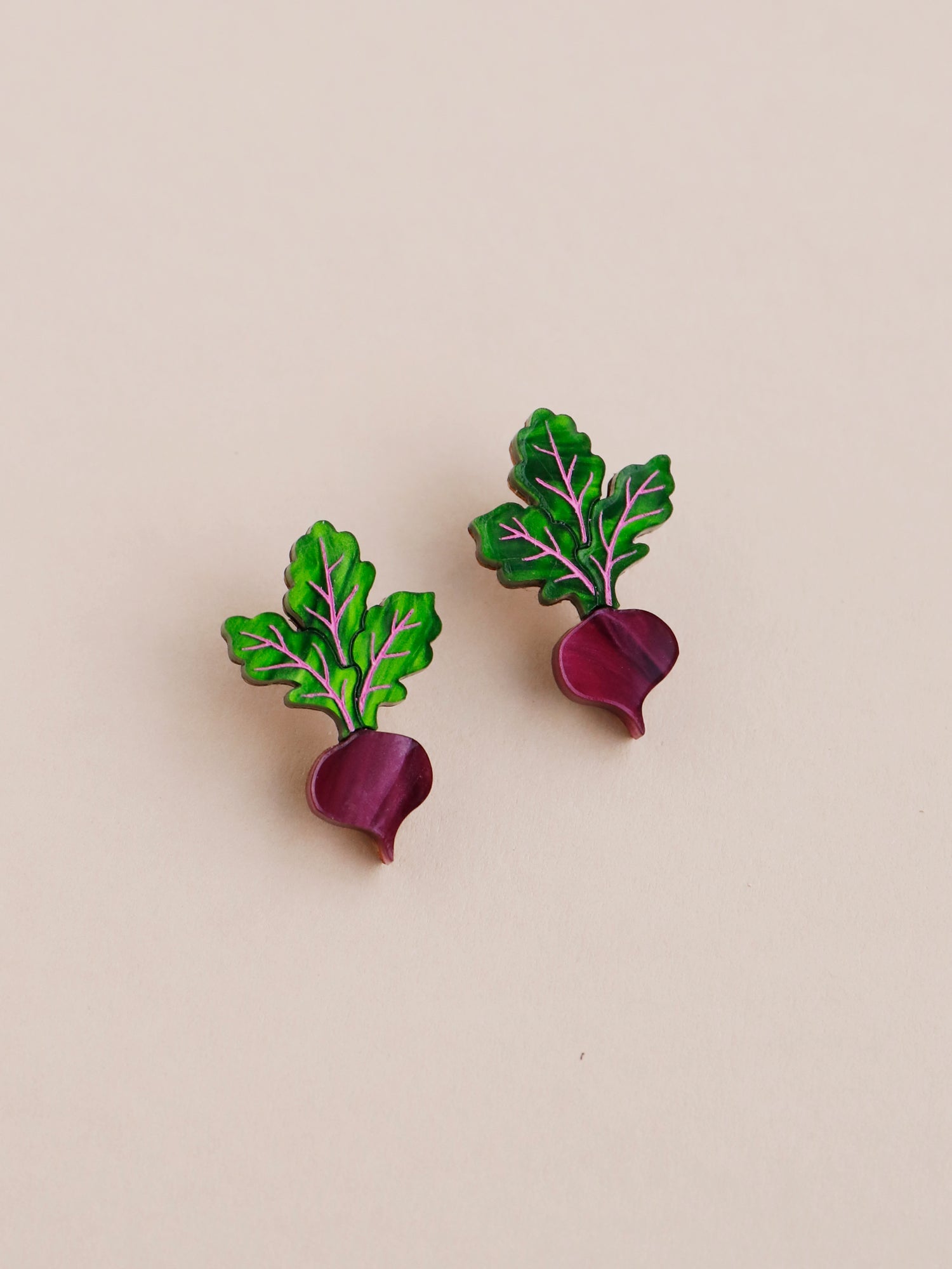 Beetroot Studs - Clip On