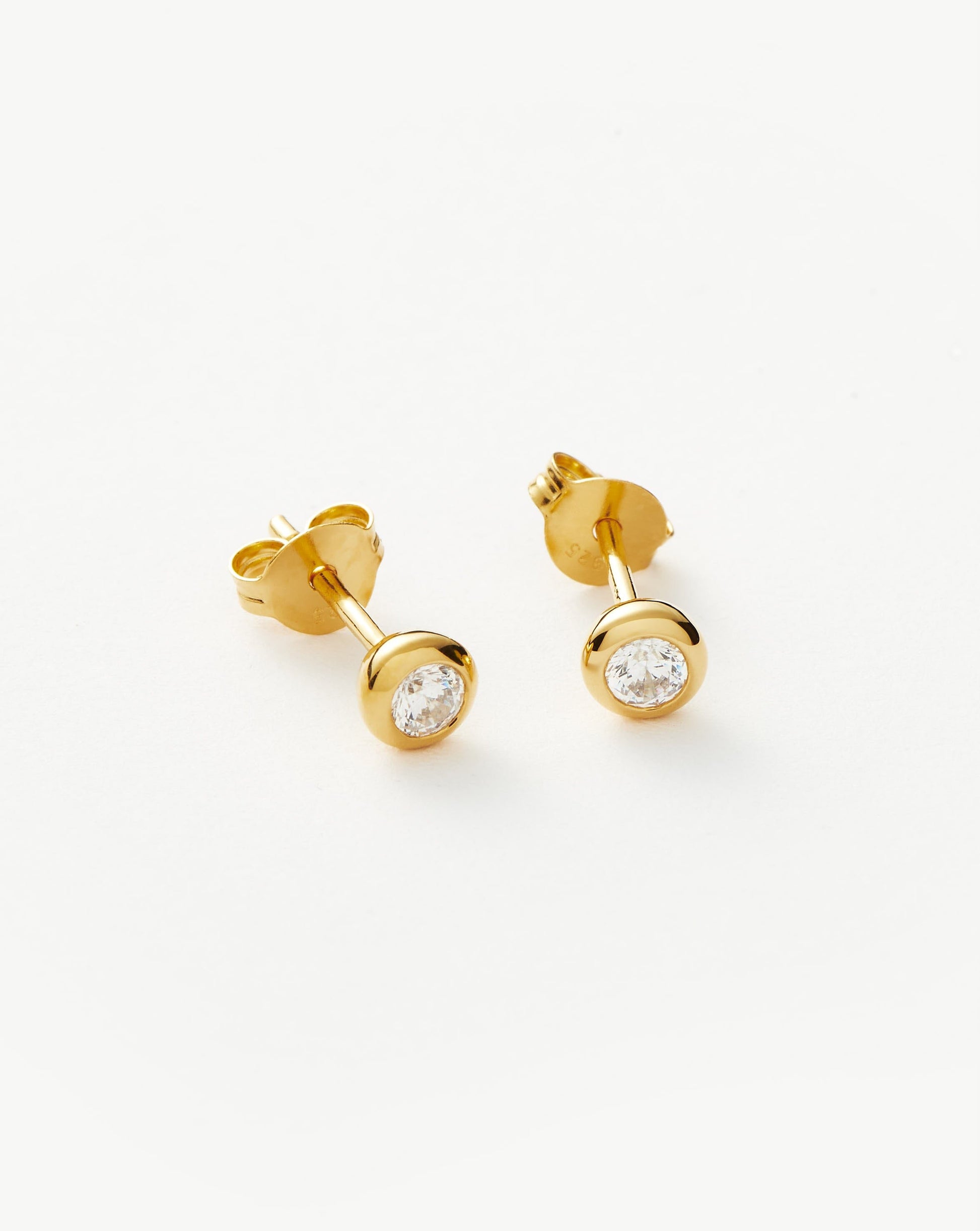 Classic Stone Stud Earrings | 18ct Gold Plated Vermeil/Cubic Zirconia