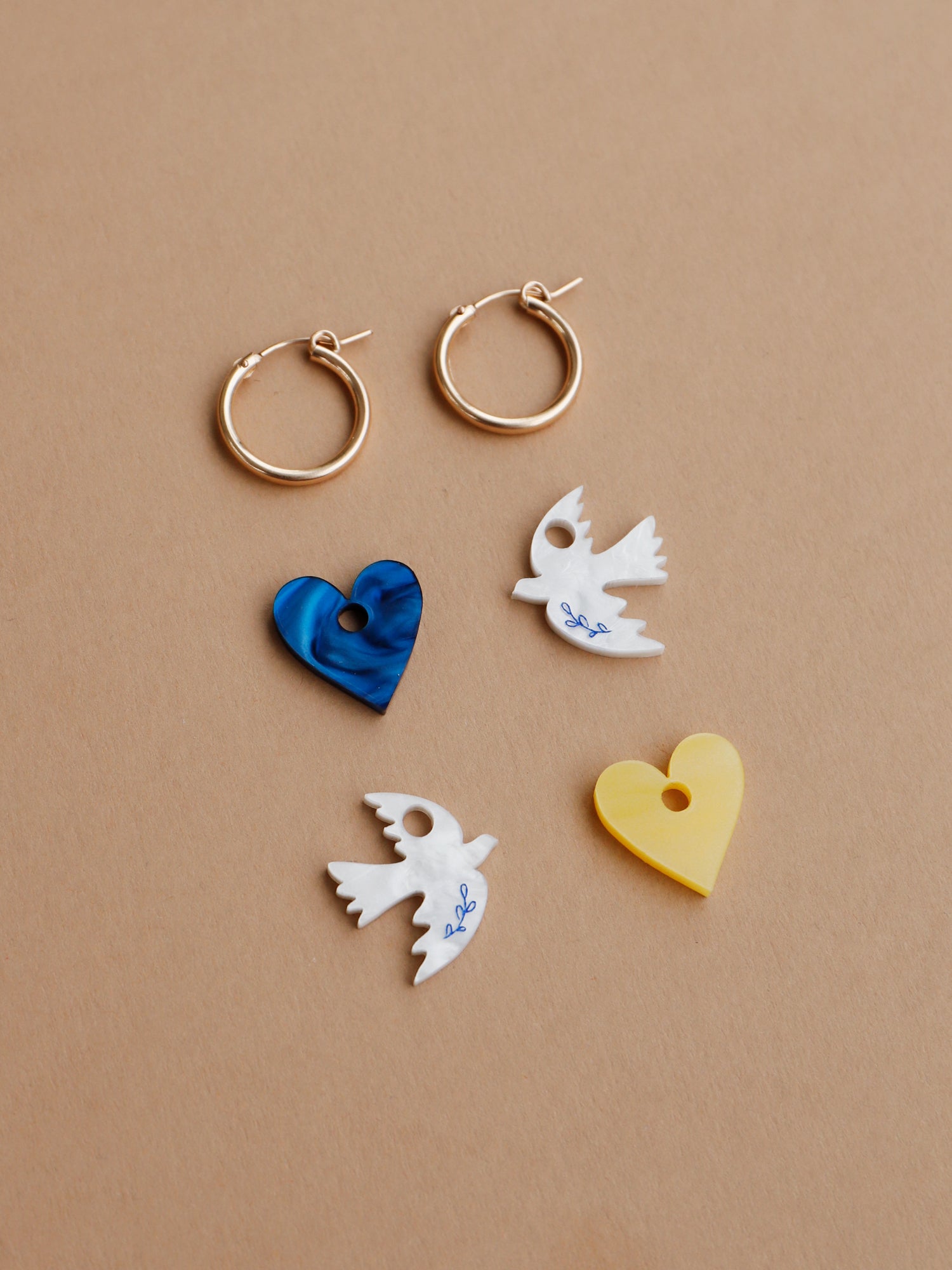 Dove Charm Hoops - Ukraine Red Cross Fundraiser