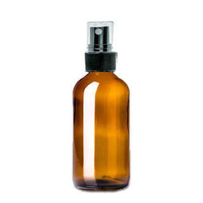 8 oz Amber Glass Bottle w/ Black Fine Mist Top